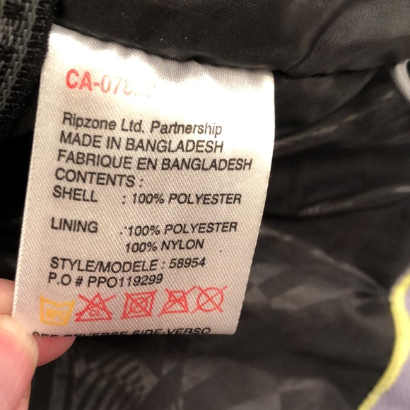 RipZone 5000mm Core Fleece-Lined Snow Jacket Yellow/Gray/Black Sz Mens S - Picture 10 of 10